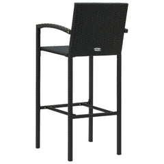 Bar Stools Poly Rattan Black 2