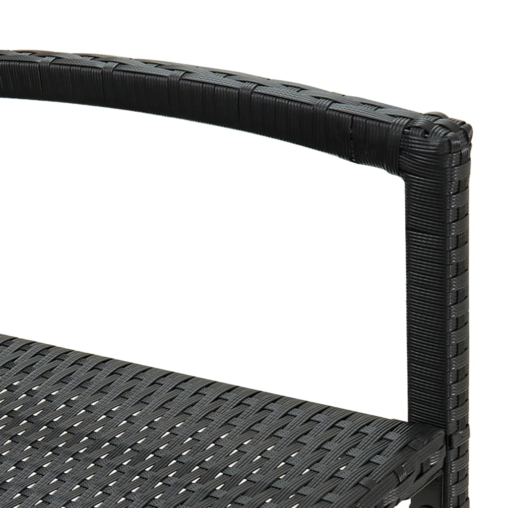 Bar Stools Poly Rattan Black 2
