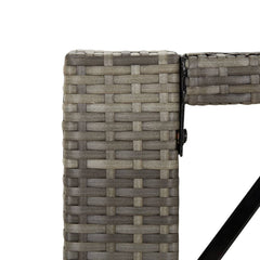 Bar Table with Glass Top Poly Rattan Grey 105 x 80 x 110 cm
