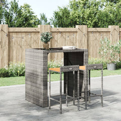 vidaXL Bar Stools Poly Rattan and Solid Wood Acacia