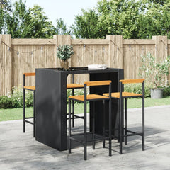 vidaXL Bar Stools Poly Rattan and Solid Wood Acacia