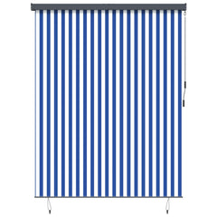 vidaXL Roller Blind Blue and White 200 x 250 cm Fabric and Aluminum 1