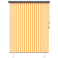 vidaXL Roller Blind White and Orange 200 x 250 cm Fabric and Aluminum 1