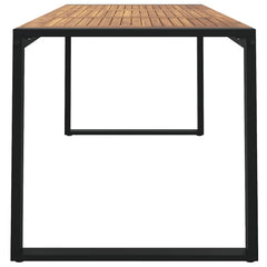 vidaXL Garden Table with U-shaped Legs 160x80x75 cm Solid Wood Acacia 4