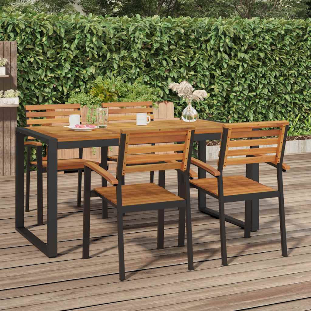 vidaXL Garden Table with U-shaped Legs 160x80x75 cm Solid Wood Acacia 1