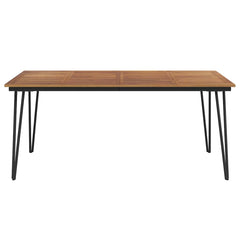 Garden Table with Hairpin Legs Solid Wood Acacia 180 cm 90 cm