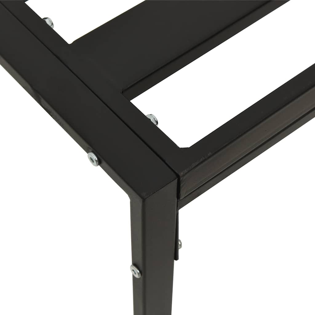 vidaXL Garden Coffee Table Black 60x60x35 cm Steel 4