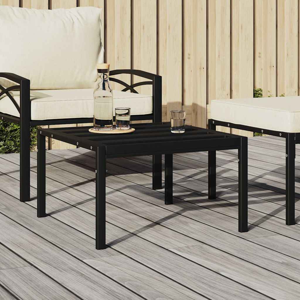 vidaXL Garden Coffee Table Black 60x60x35 cm Steel 1