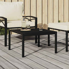 vidaXL Garden Coffee Table Black 60x60x35 cm Steel 1