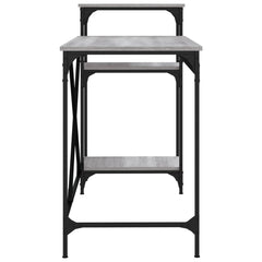 vidaXL Desk with Shelves Grey Sonoma 135x50x90 cm Engineered Wood&Iron 6