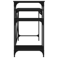 vidaXL Desk with Shelves Black 105x50x90 cm Engineered Wood&Iron 6