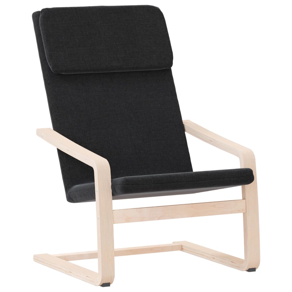 vidaXL Relaxing Chair Black Fabric 2