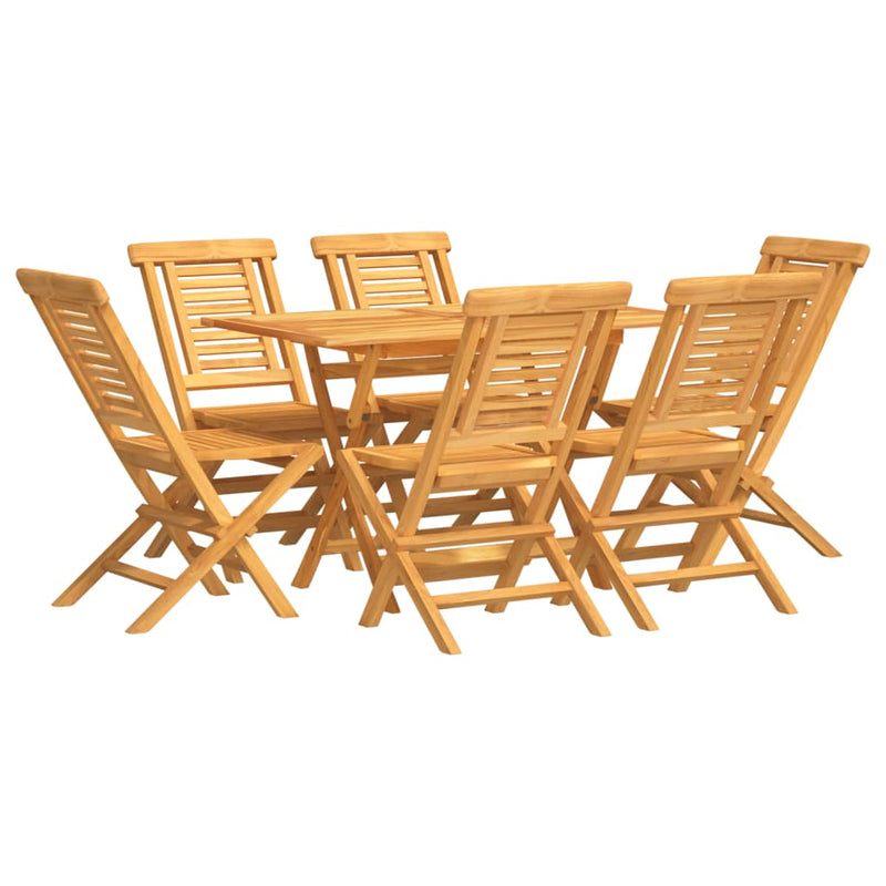 7 Piece Garden Dining Set Solid Wood Teak