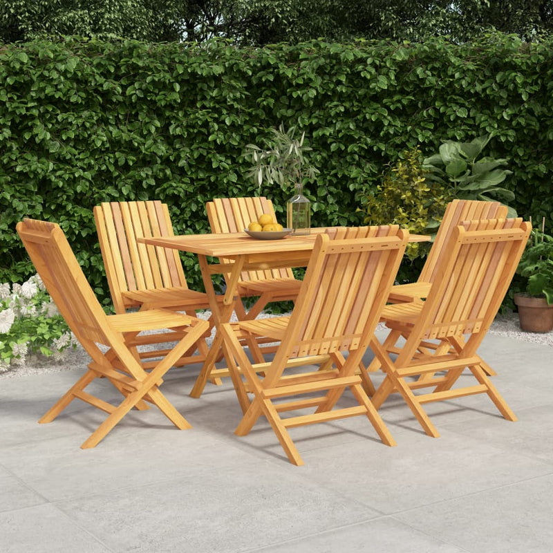 7 Piece Garden Dining Set Solid Wood Teak