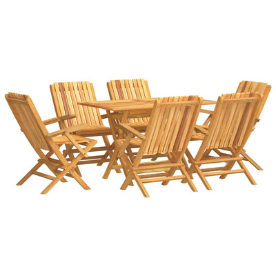 7 Piece Garden Dining Set Solid Wood Teak