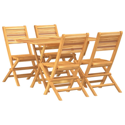 5 Piece Garden Dining Set Solid Wood Teak