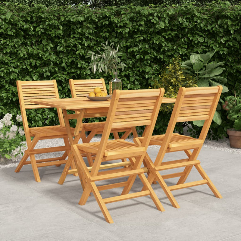 5 Piece Garden Dining Set Solid Wood Teak