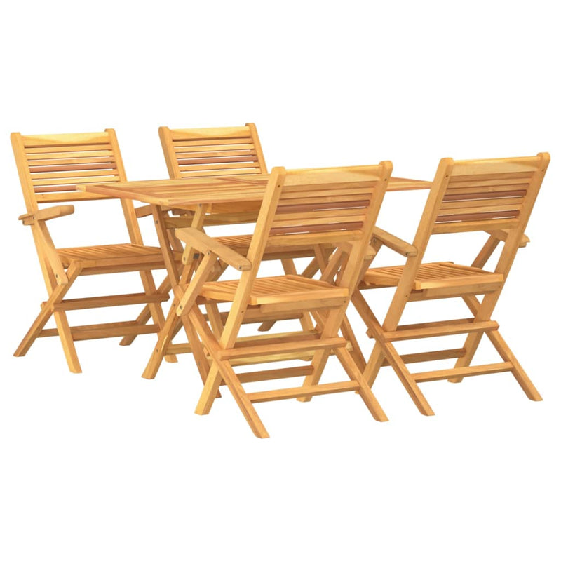 5 Piece Garden Dining Set Solid Wood Teak