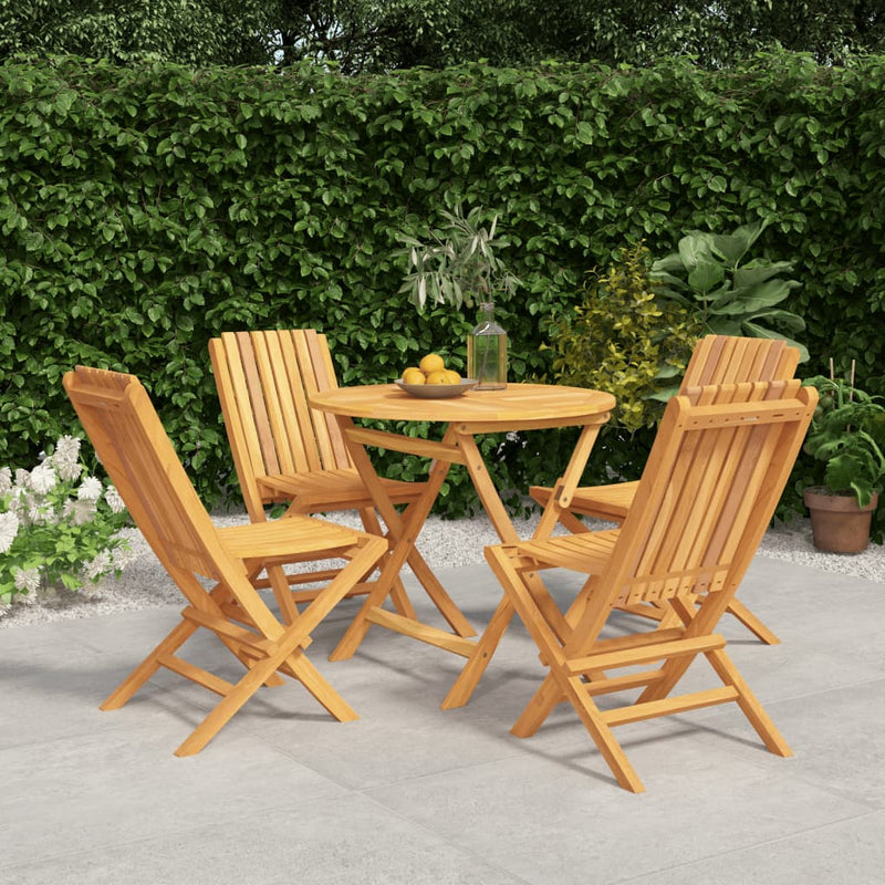 5 Piece Garden Dining Set Solid Wood Teak