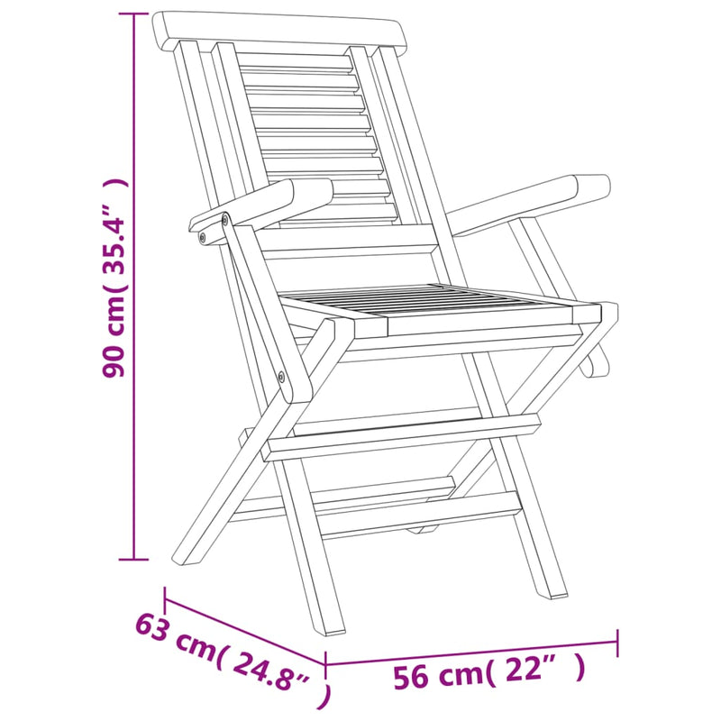 5 Piece Garden Dining Set Solid Wood Teak