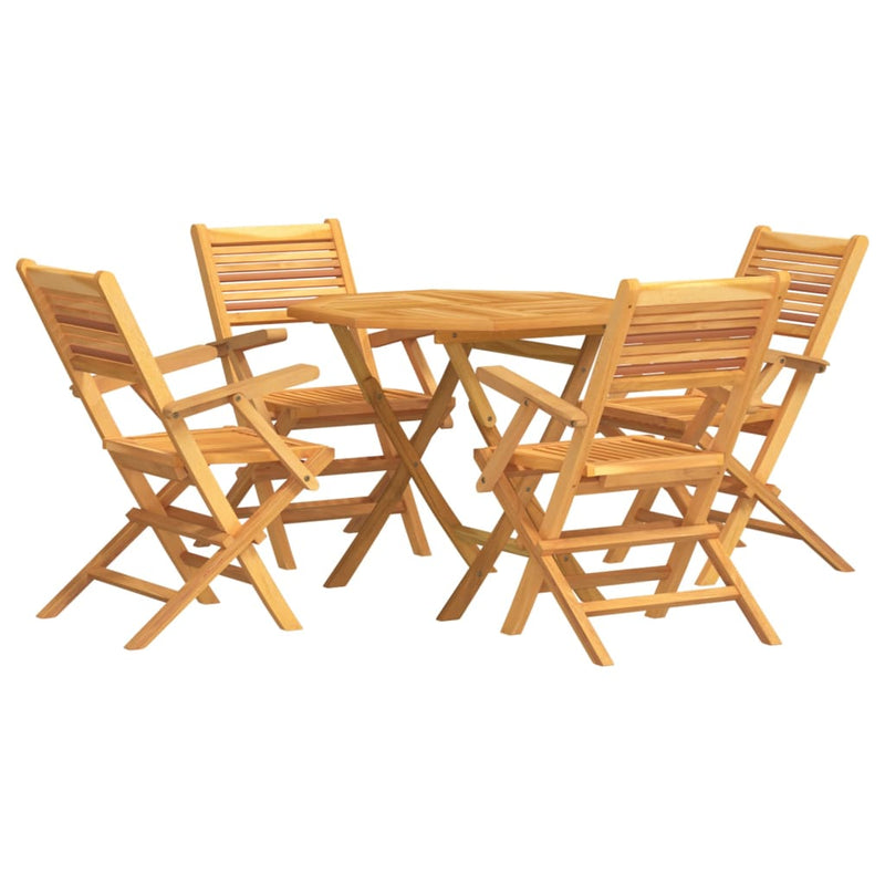 5 Piece Garden Dining Set Solid Wood Teak