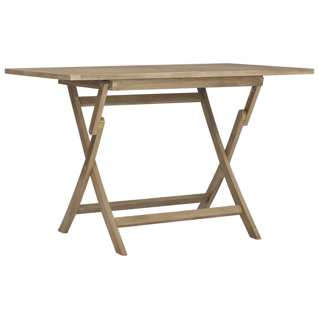 5 Piece Garden Dining Set Grey Solid Wood Teak 4