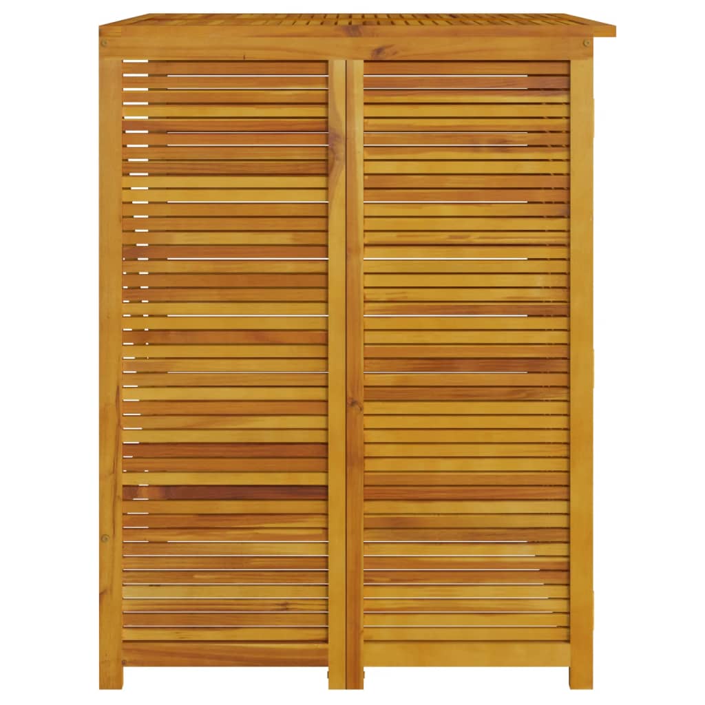Single Garbage Bin Shed 70x89x117 cm Solid Wood Acacia 2 bins