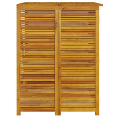 Single Garbage Bin Shed 70x89x117 cm Solid Wood Acacia 2 bins