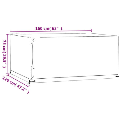 Garden Furniture Covers 2 pcs 8 Eyelets 160x120x75 cm Rectangular