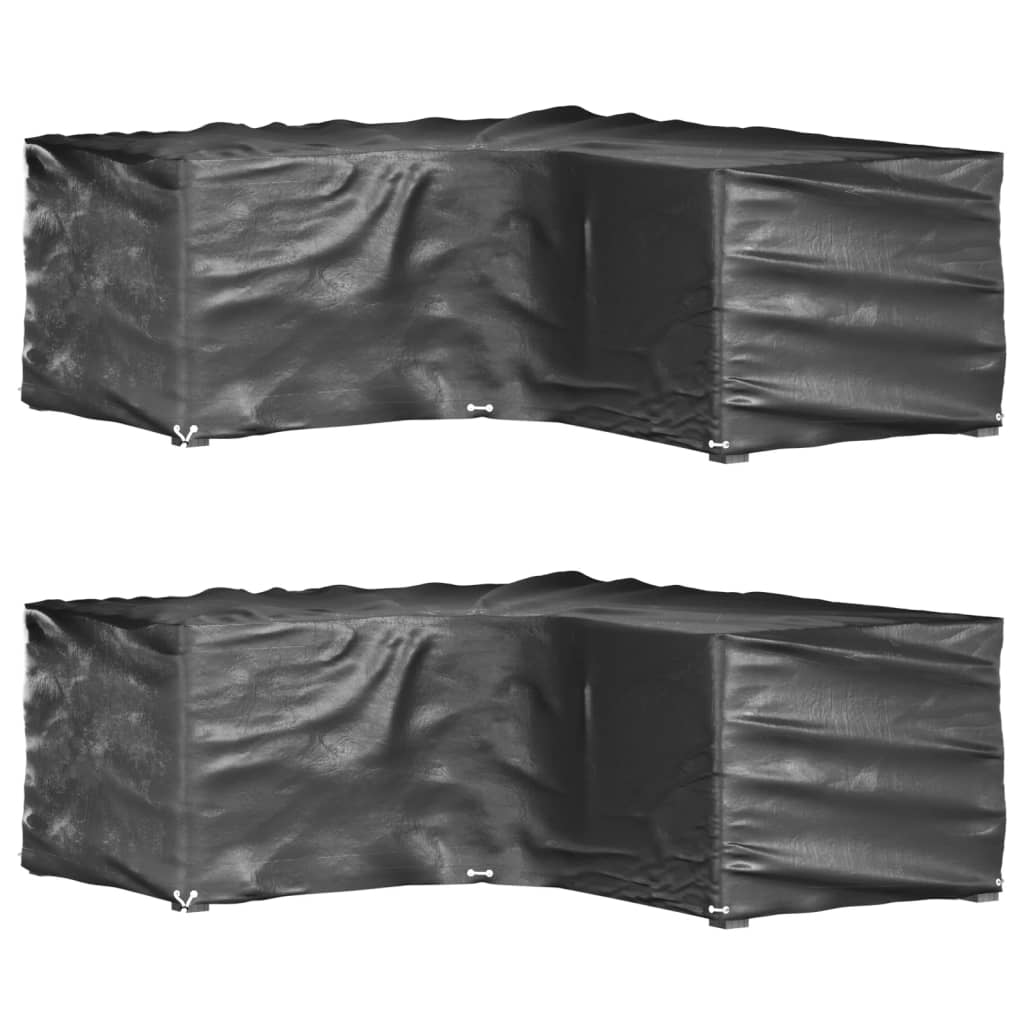 vidaXL L-Shaped Garden Furniture Covers 2 pcs 12 Eyelets 185x185x70 cm 1
