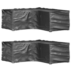vidaXL L-Shaped Garden Furniture Covers 2 pcs 12 Eyelets 185x185x70 cm 1