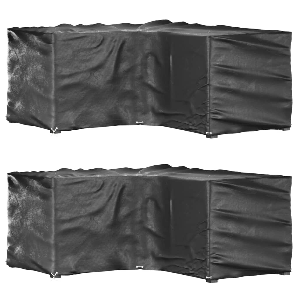 vidaXL L-Shaped Garden Furniture Covers 16 Eyelets 2 pcs