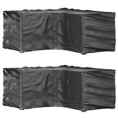 vidaXL L-Shaped Garden Furniture Covers 16 Eyelets 2 pcs