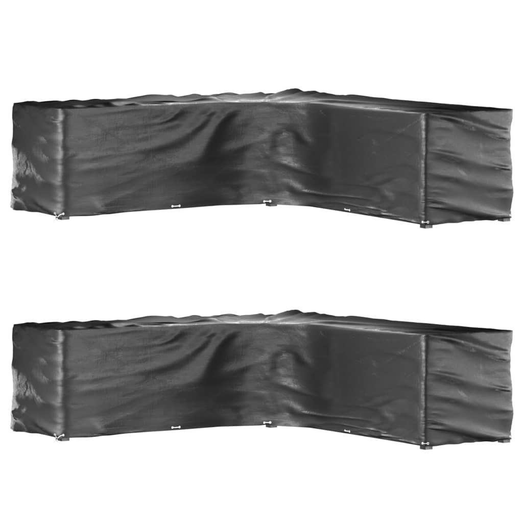 vidaXL L-Shaped Garden Furniture Covers 16 Eyelets 2 pcs