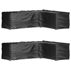 vidaXL L-Shaped Garden Furniture Covers 16 Eyelets 2 pcs