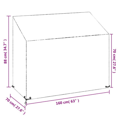 Garden Bench Covers 2 pcs 8 Eyelets 160x70x70/88 cm Polyethylene