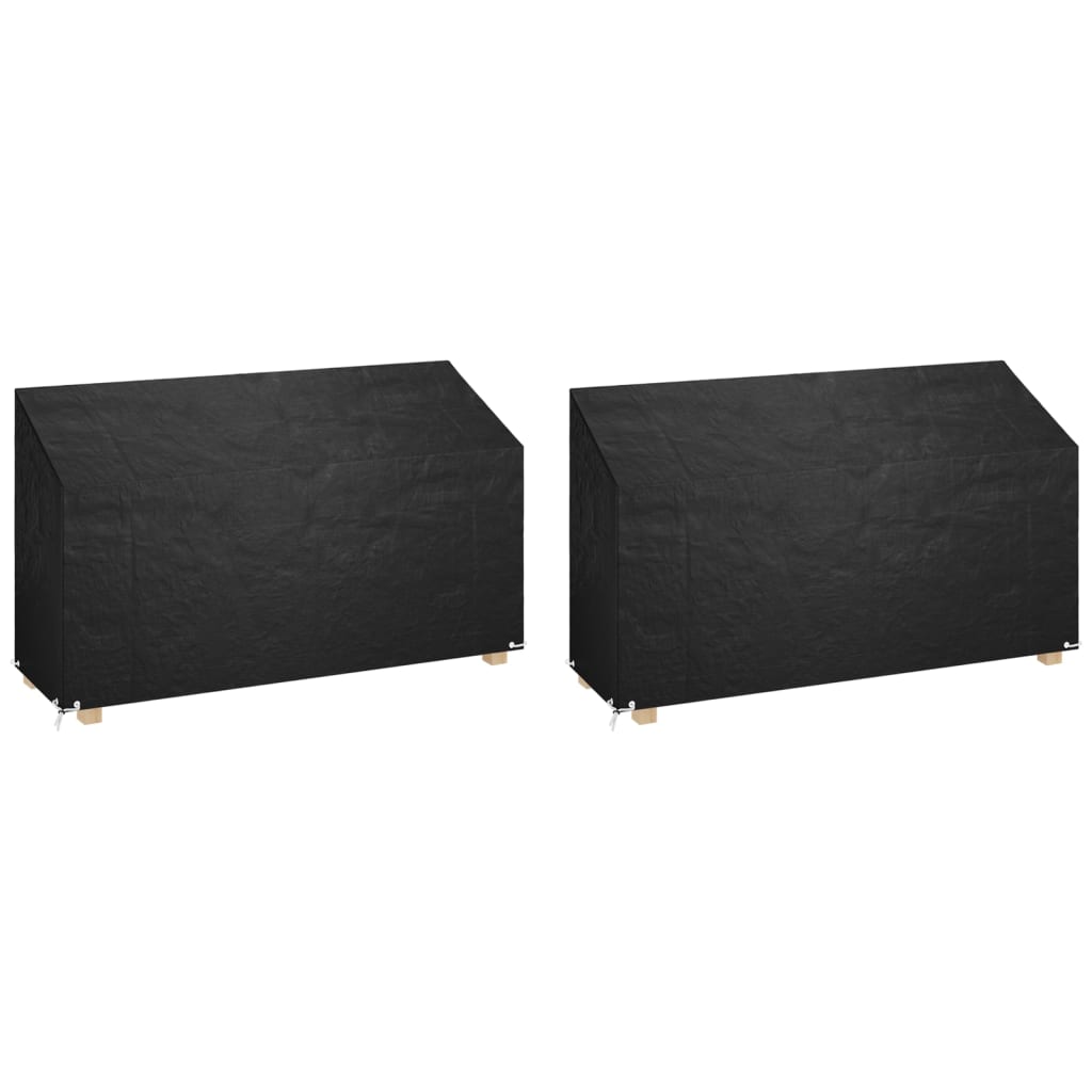 vidaXL Garden Bench Covers 2 pcs 12 Eyelets 210x70x70/88 cm Polyethylene 1