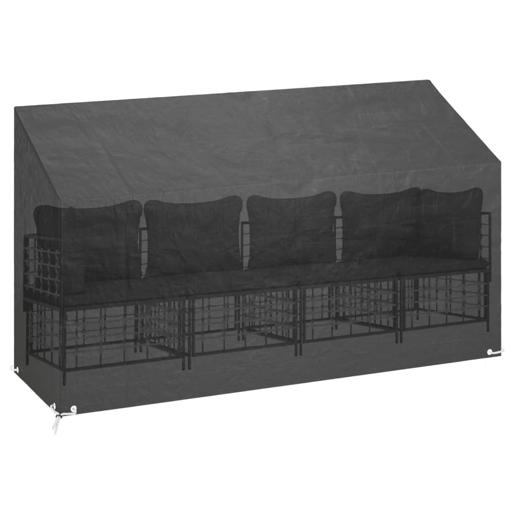 vidaXL Garden Bench Covers 2 pcs 12 Eyelets 210x70x70/88 cm Polyethylene 5