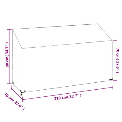 Garden Bench Covers 2 pcs 12 Eyelets 210x70x70/88 cm Polyethylene