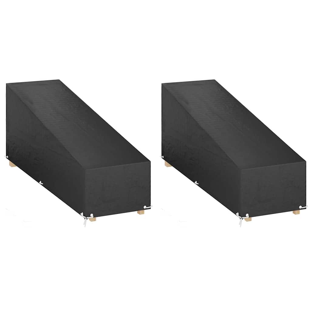 vidaXL Sunlounger Covers 2 pcs 12 Eyelets 200x65x35/60 cm Polyethylene 1