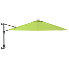 vidaXL Wall-mounted Parasol with LEDs Apple Green 290cm 4
