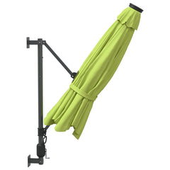 vidaXL Wall-mounted Parasol with LEDs Apple Green 290cm 5