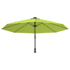 vidaXL Wall-mounted Parasol with LEDs Apple Green 290cm 6