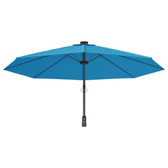 vidaXL Wall-mounted Parasol with LEDs Sea Blue 290cm 6