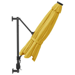 vidaXL Wall-mounted Parasol with LEDs Yellow 290cm 5
