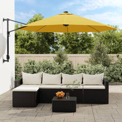 vidaXL Wall-mounted Parasol with LEDs Yellow 290cm 1