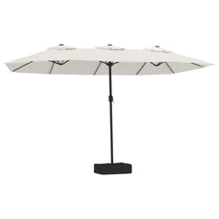 vidaXL Double-Head Parasol Sand White 449x265 cm 2