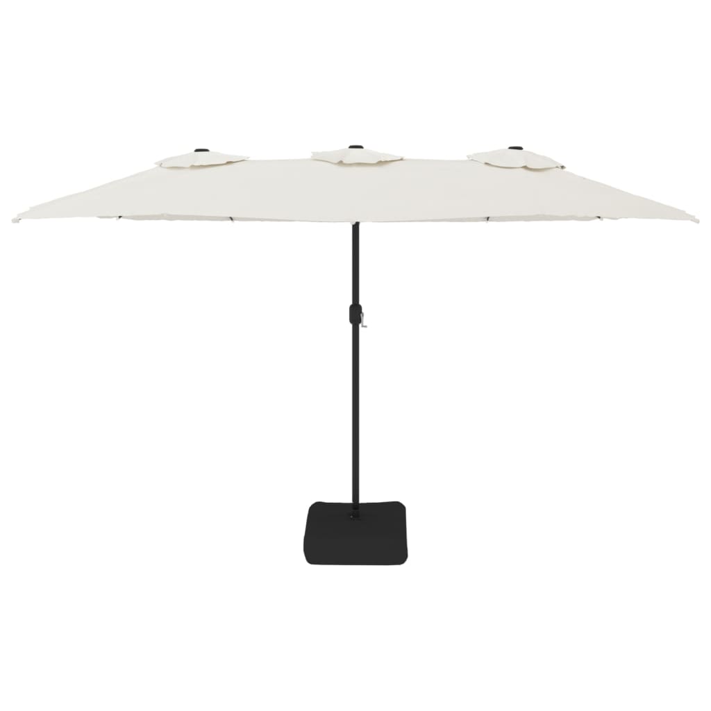 vidaXL Double-Head Parasol Sand White 449x265 cm 3