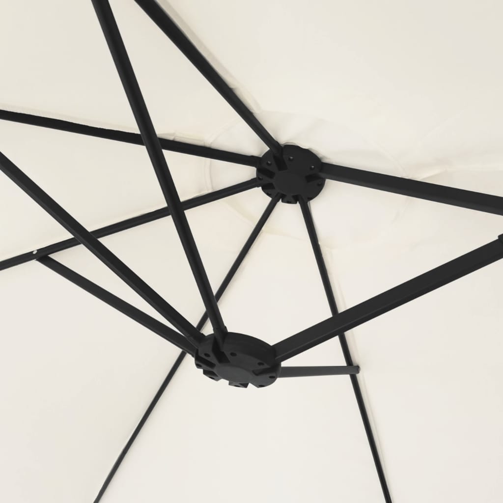 vidaXL Double-Head Parasol Sand White 449x265 cm 6