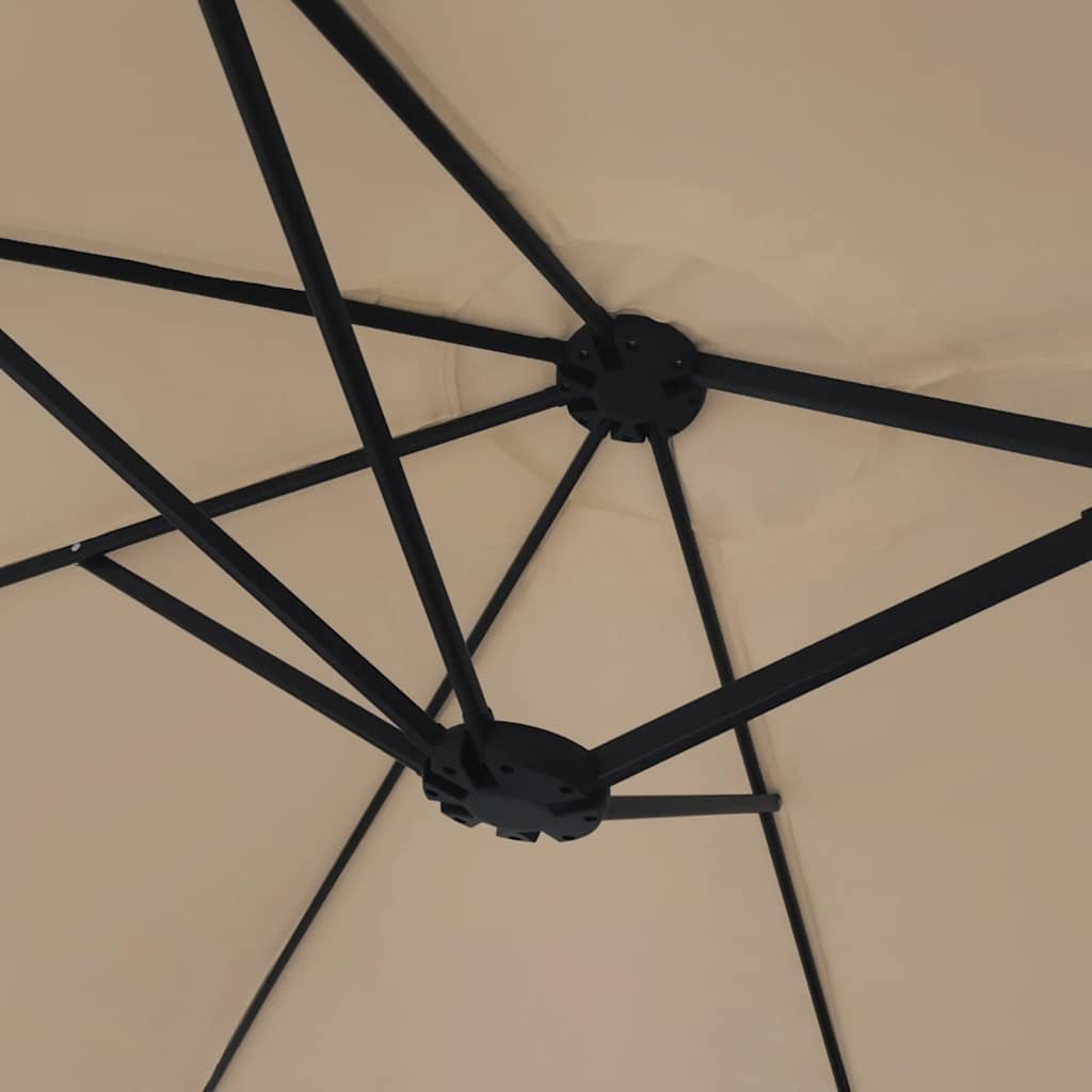 vidaXL Garden Parasol | Taupe | Polyester fabric | Extra large | Tiltable 6